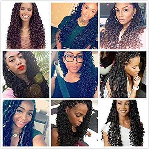 Xtrend - Déese Faux Locs 18 pouces - 6pcs, bouclés, 24 mèches, 1B#