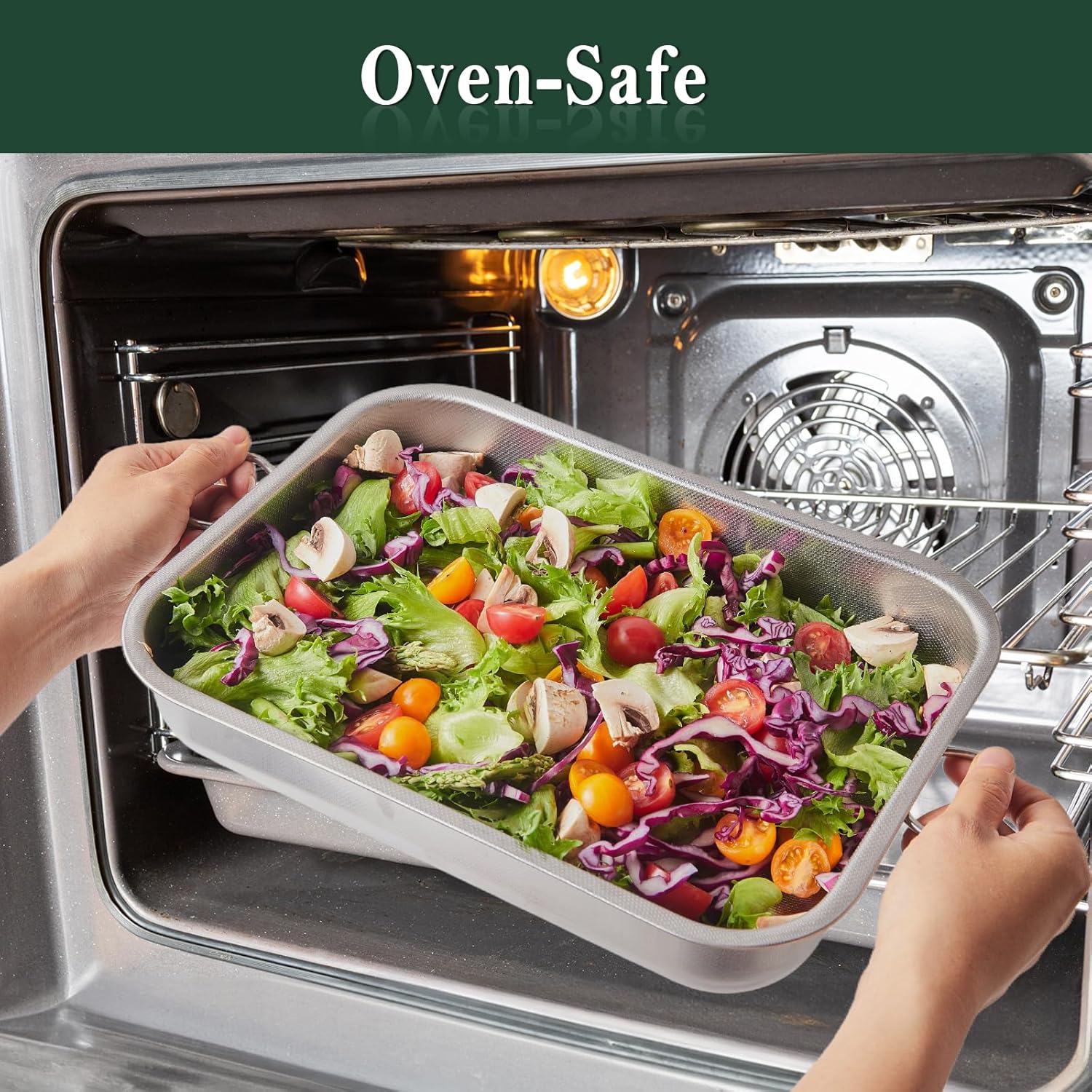 ROSSETTO - Plat à four inox avec poignées 40cm - texture nid d'abeille