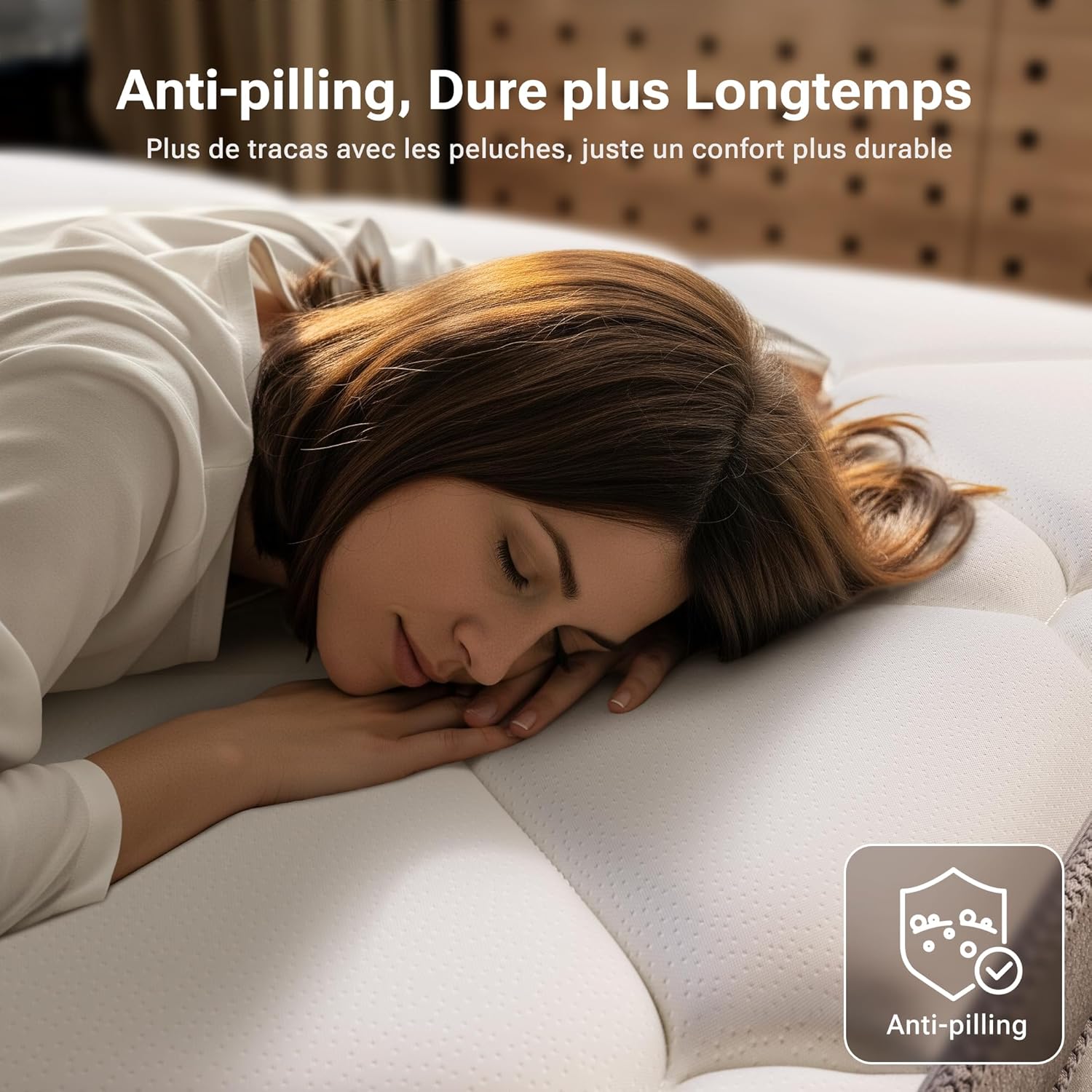 TXO - Matelas hybride 7 zones 140x200cm, ressorts Oeko-Tex, TXO