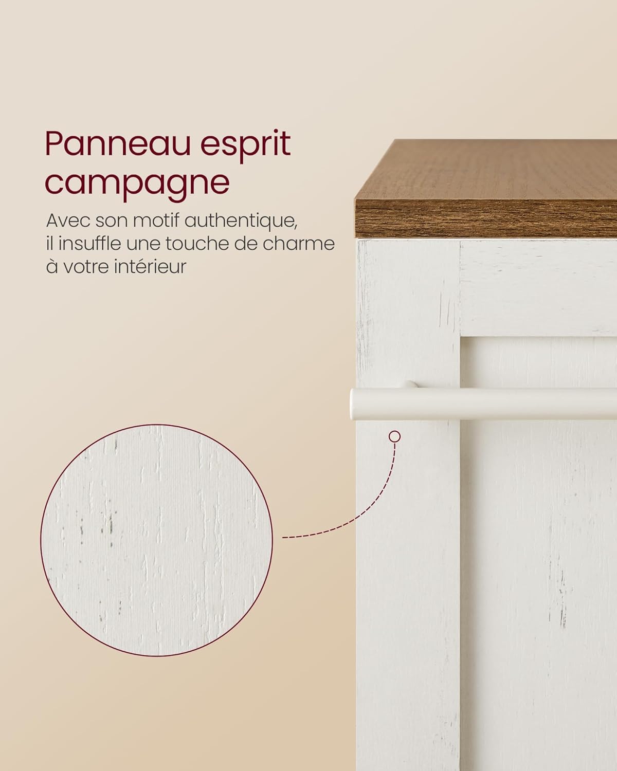 VASAGLE - chariot de rangement 4 niveaux, 15x43,2x86,5 cm, poignée et roulettes, LRC050K01