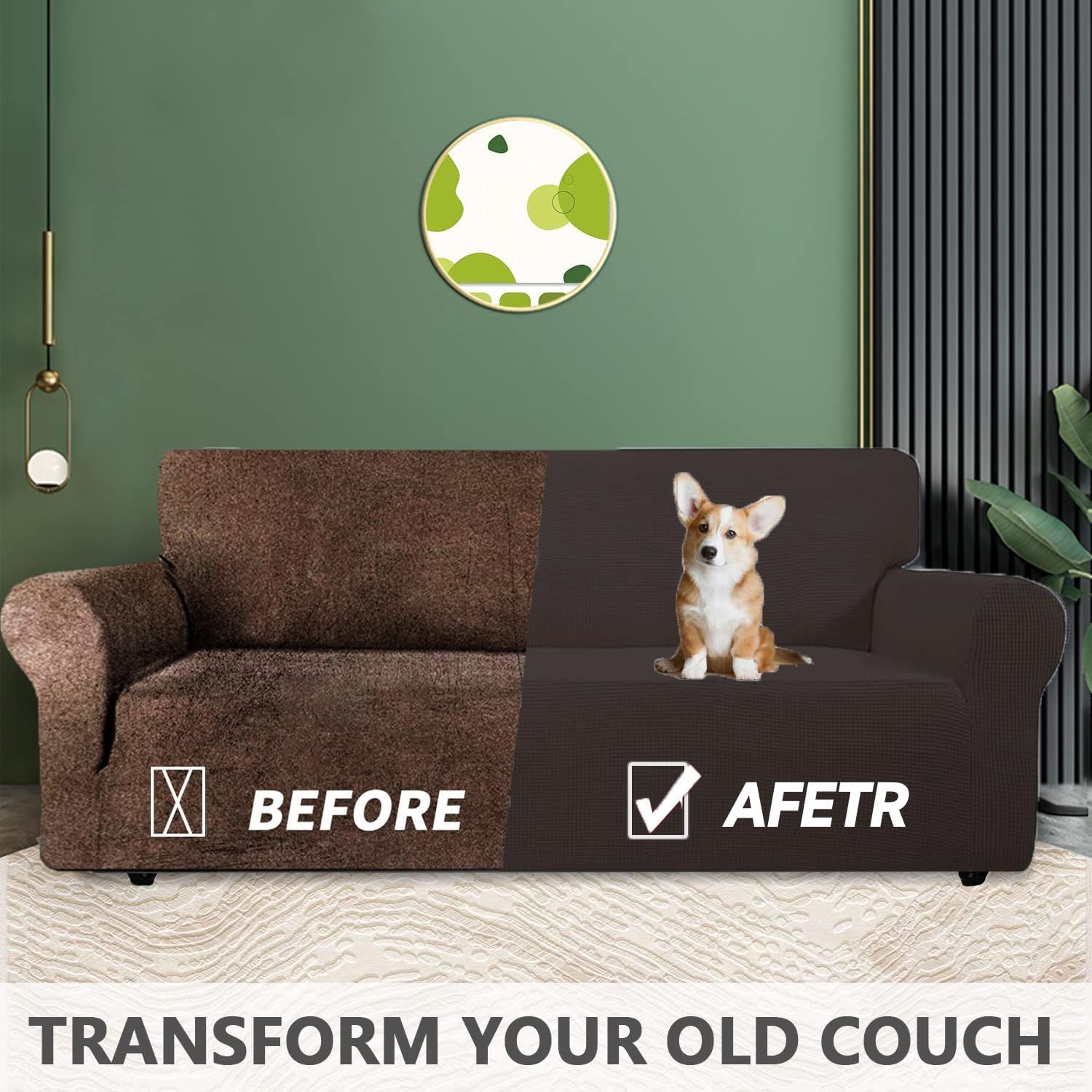 Housse canapé 1 place - extensible, antidérapante, accoudoirs, antitaches - universelle, super élastique - café