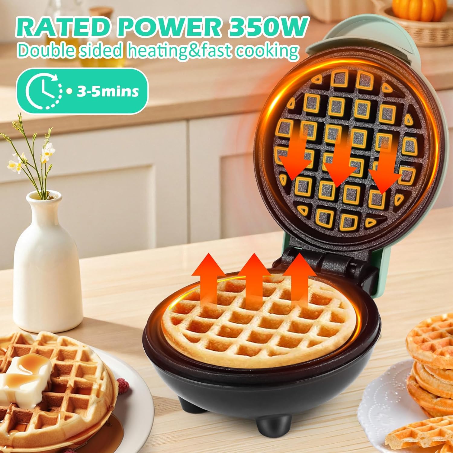 Mini gaufrier - classique - 10 cm - double face, compact, 220V-350W