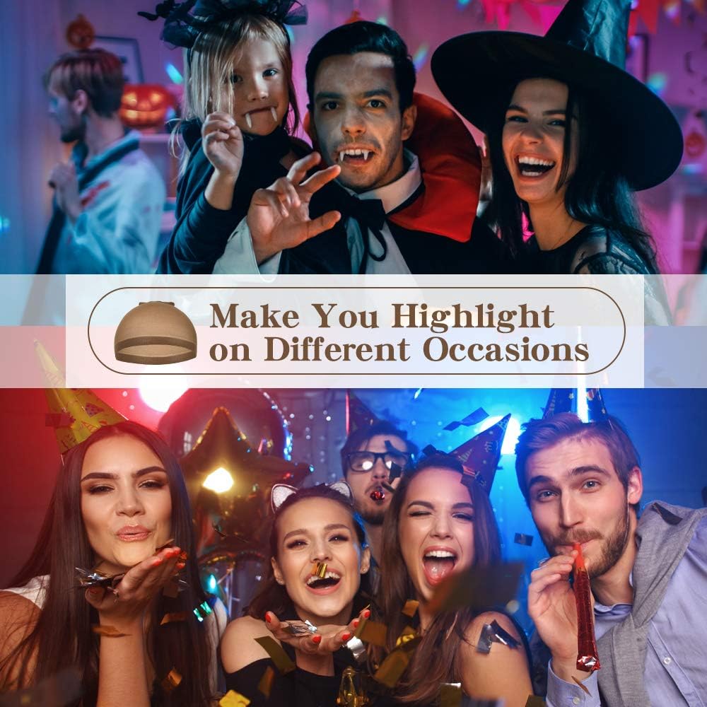 Dreamlover - bonnets de perruque femme - marron - filet à cheveux, lot de 12