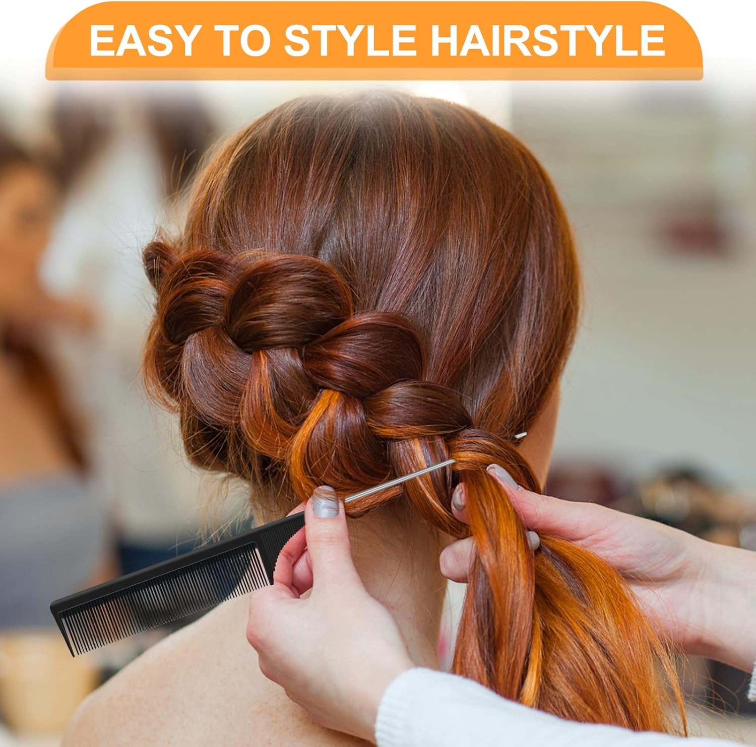 Peigne à queue antistatique - fibre carbone - 22cm - coiffage, séparation, unisexe