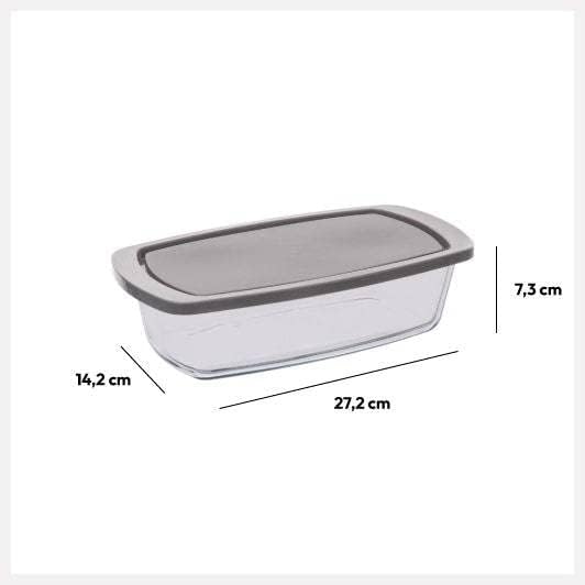 Plat à cake en verre – 27x14 cm – couvercle inclus – transparent