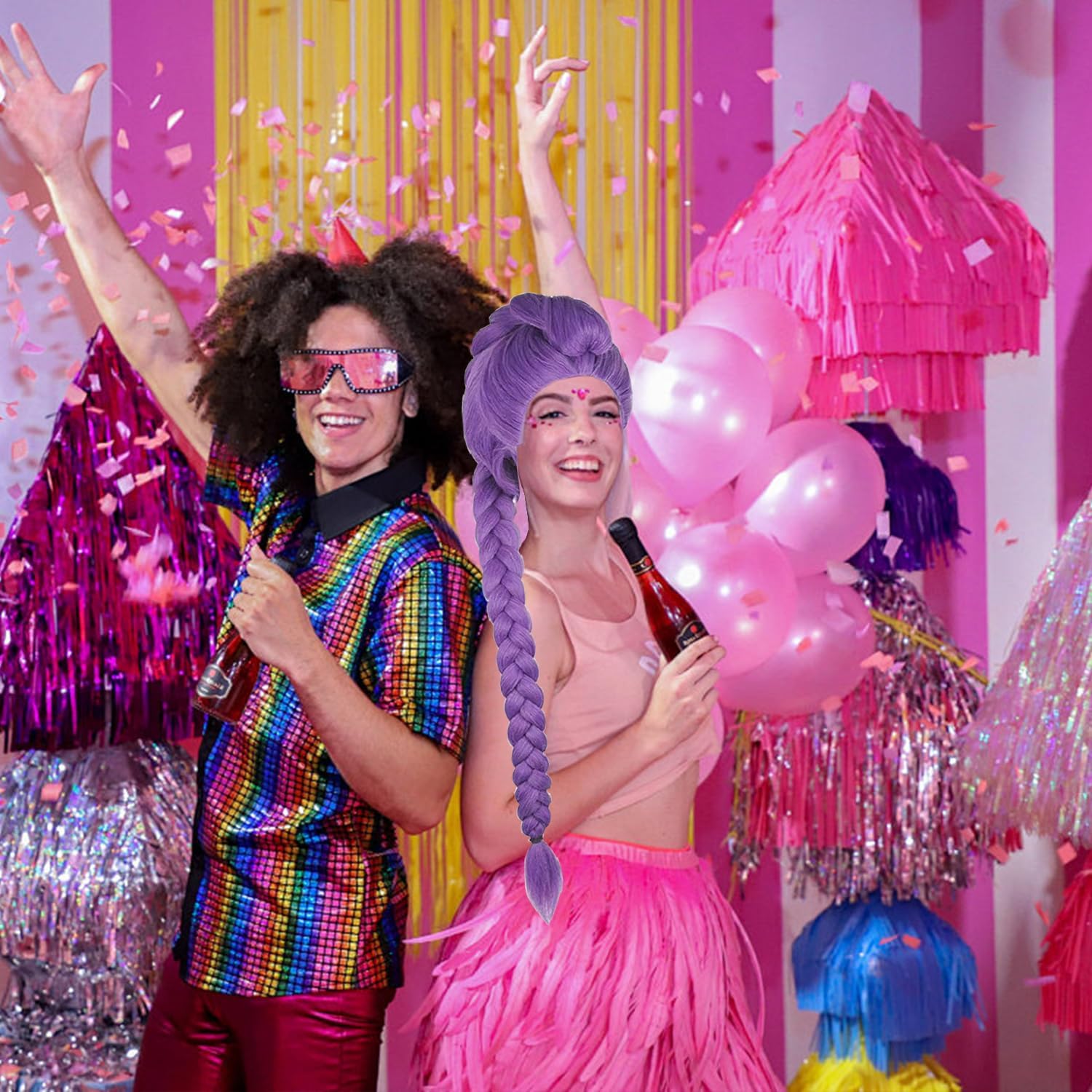 Perruque enfant - chasseur violette tressée longue - cosplay, Halloween