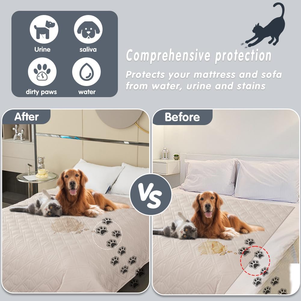 DUJUIKE - housse canapé imperméable - 132-208 cm - antidérapant, protection animaux