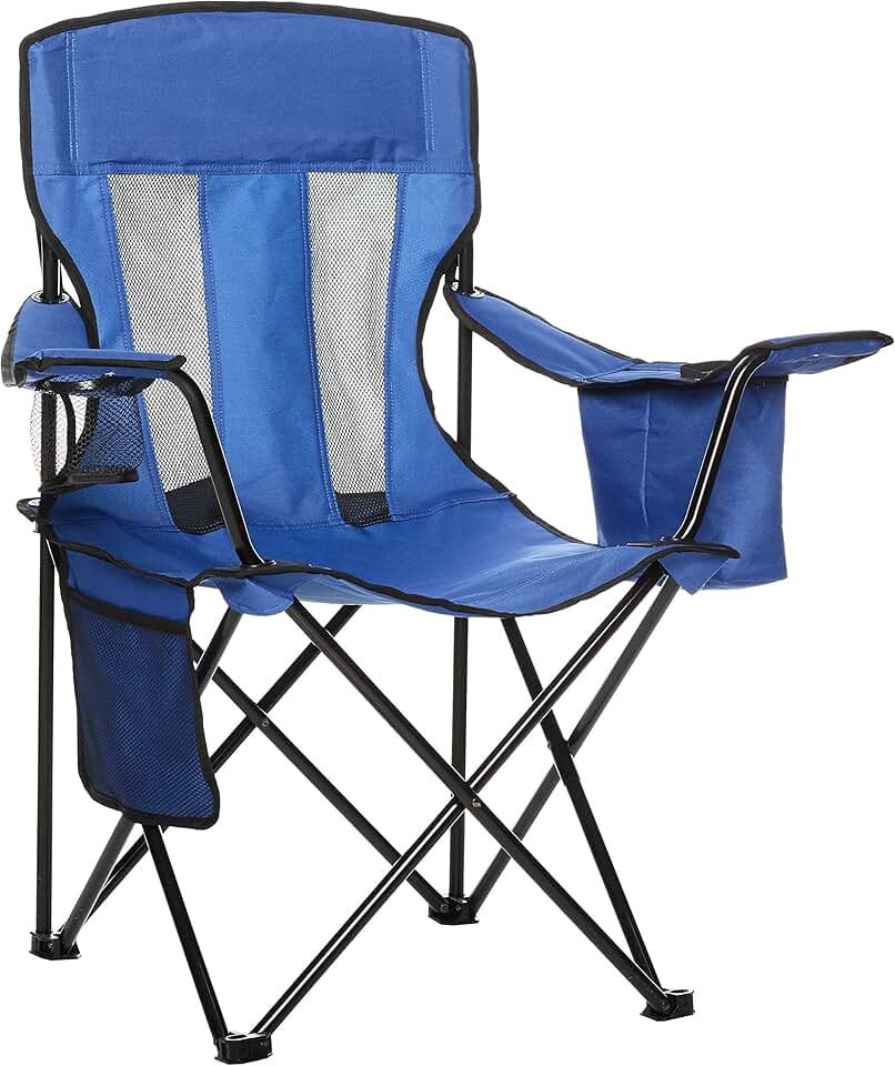 maxxidealz Basics - chaise de camping pliante - dossier haut, poche isotherme
