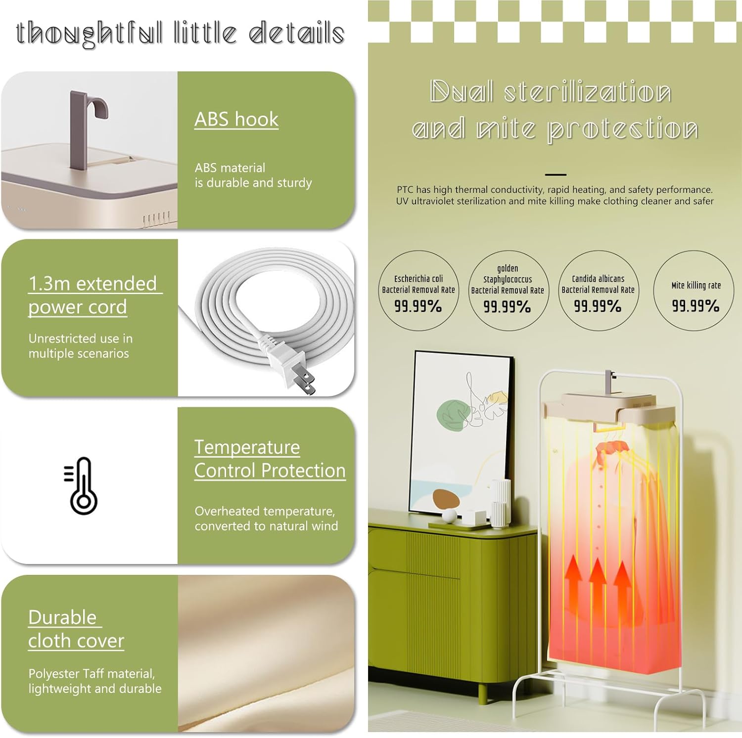 Mini sèche-linge portable extensible, UV, minuterie, compact, voyages