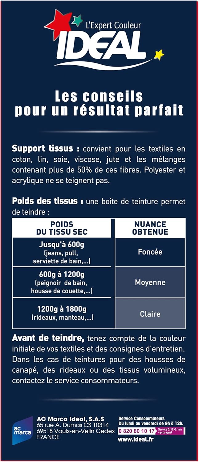 Ideal - teinture textile tout-en-un - 350g - bleu marine