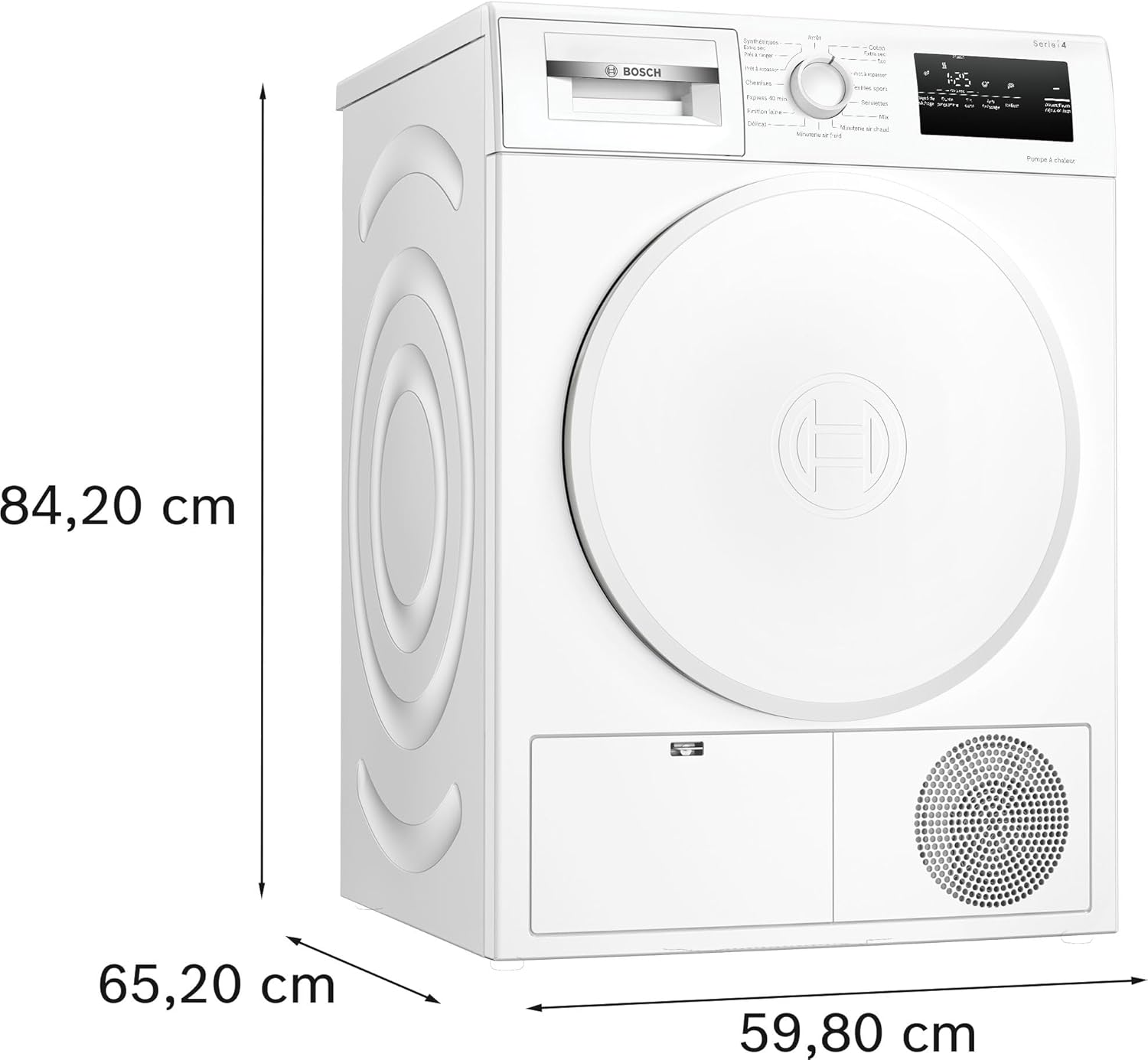 Bosch - Sèche-linge Série 4 - 8 kg, pompe à chaleur, blanc, WTH8300DFR