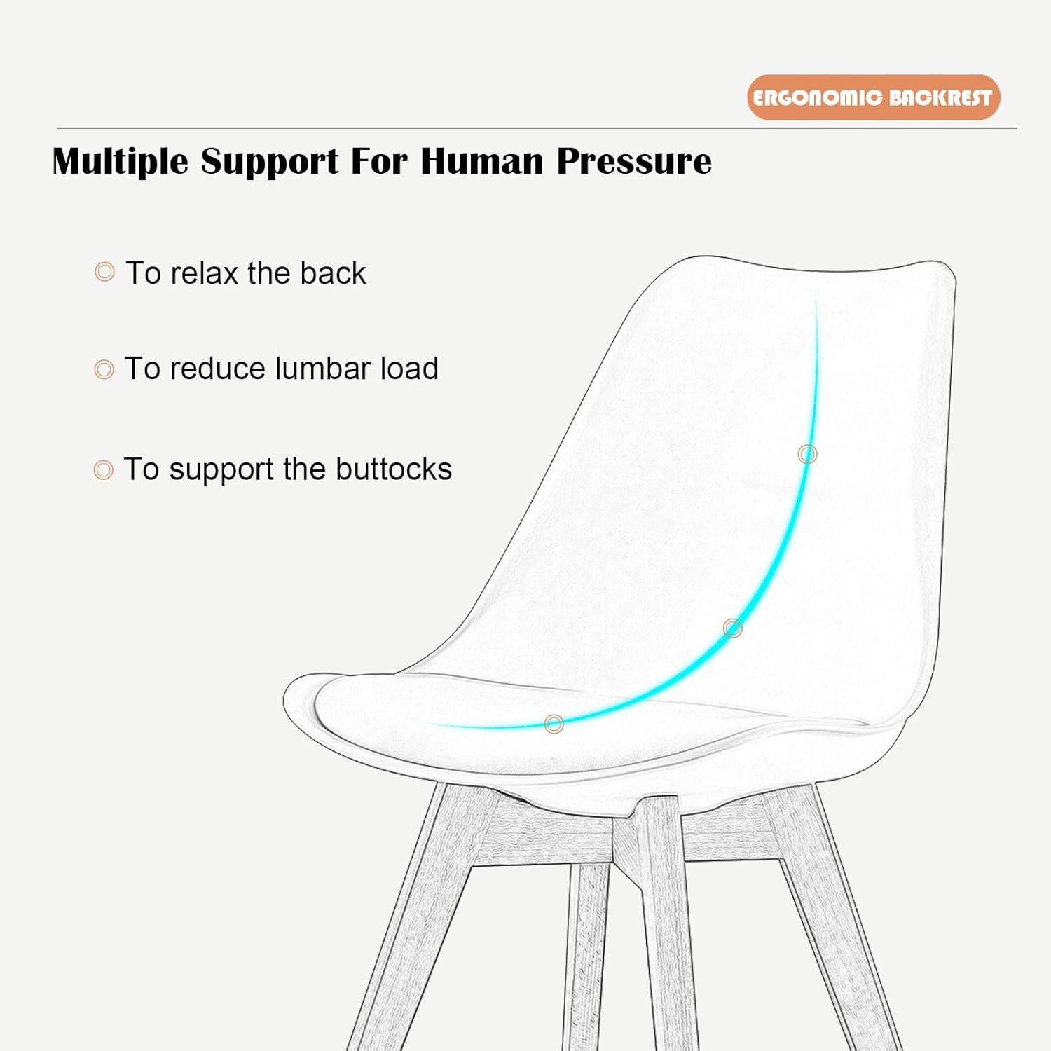 EGGREE - Lot 4 chaises scandinaves - bois hêtre - assise rembourrée