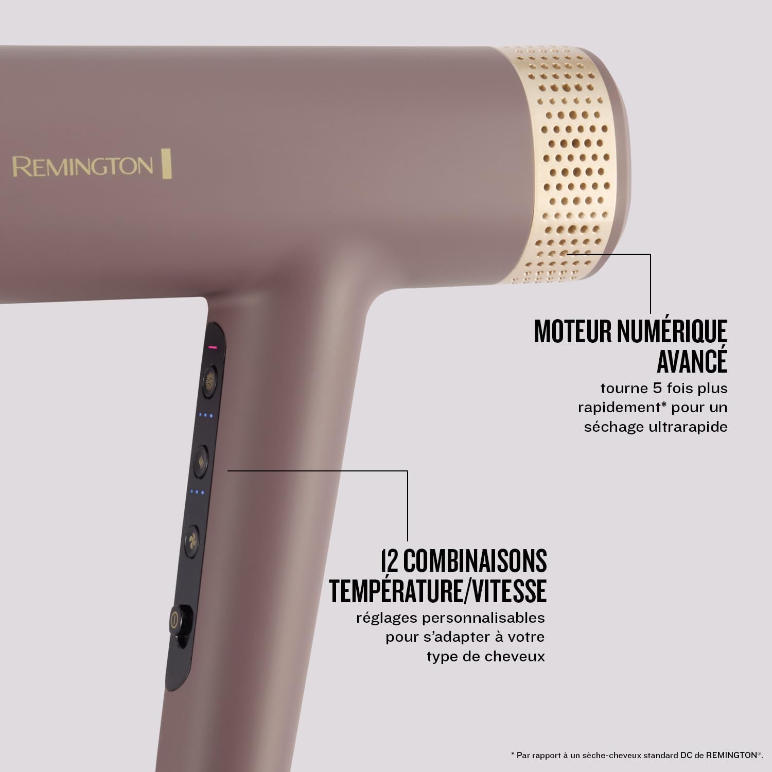 Remington - AIRvive - moteur numérique léger, séchage rapide, 12 réglages, technologie ionique, EC8930