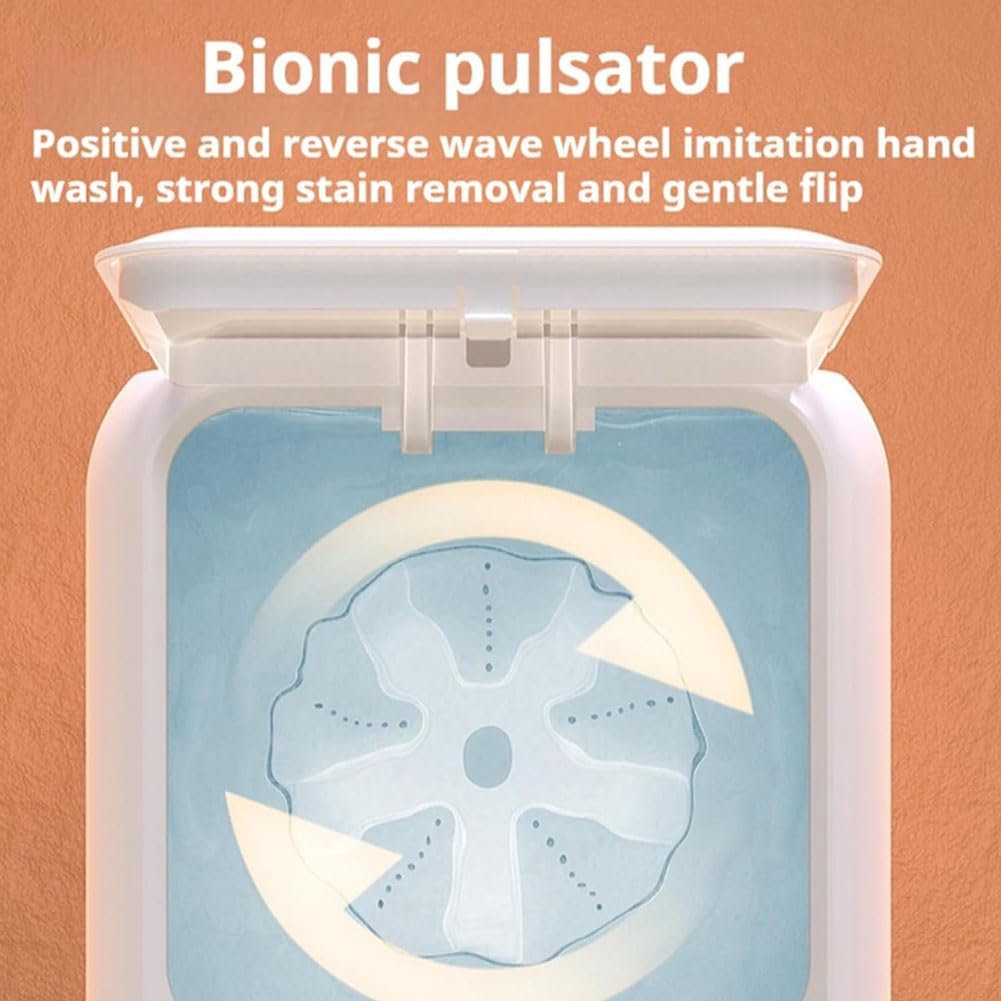 Mini lave-linge portable - 12L double mode, minuteur, lumière bleue