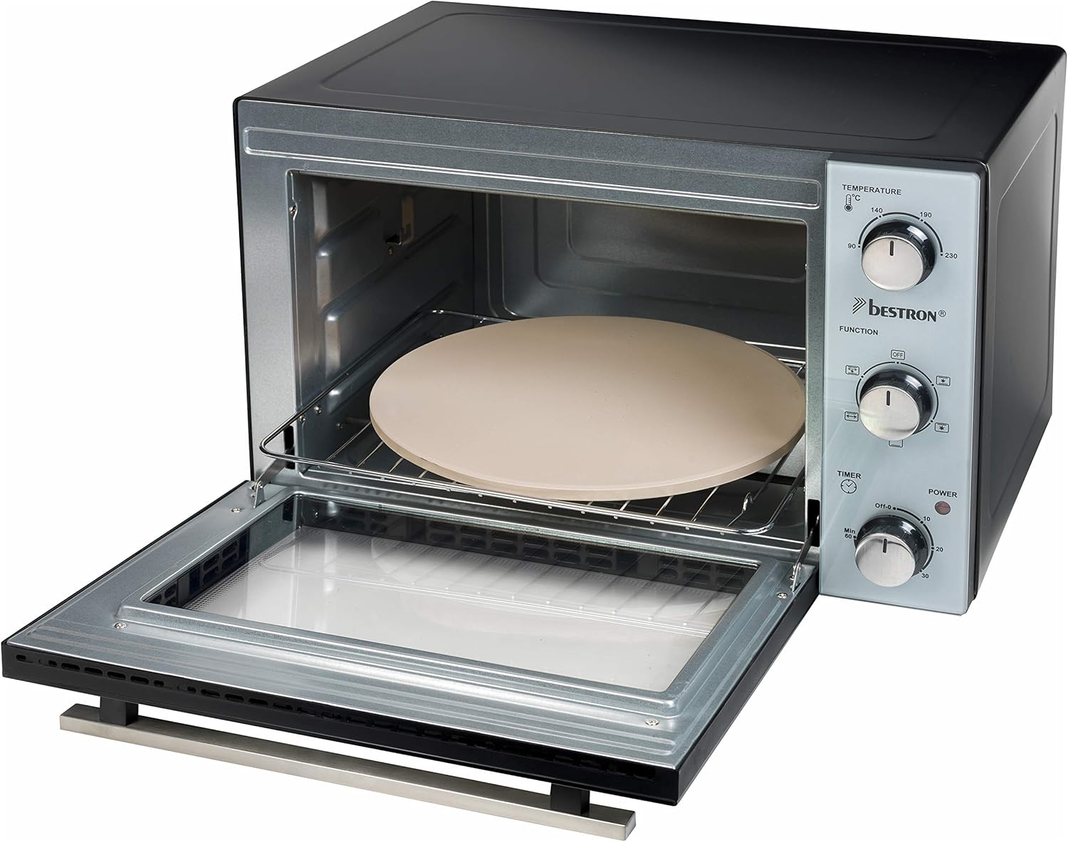 Bestron - four compact, 31L, broche rotative, pierre à pizza, 1500W