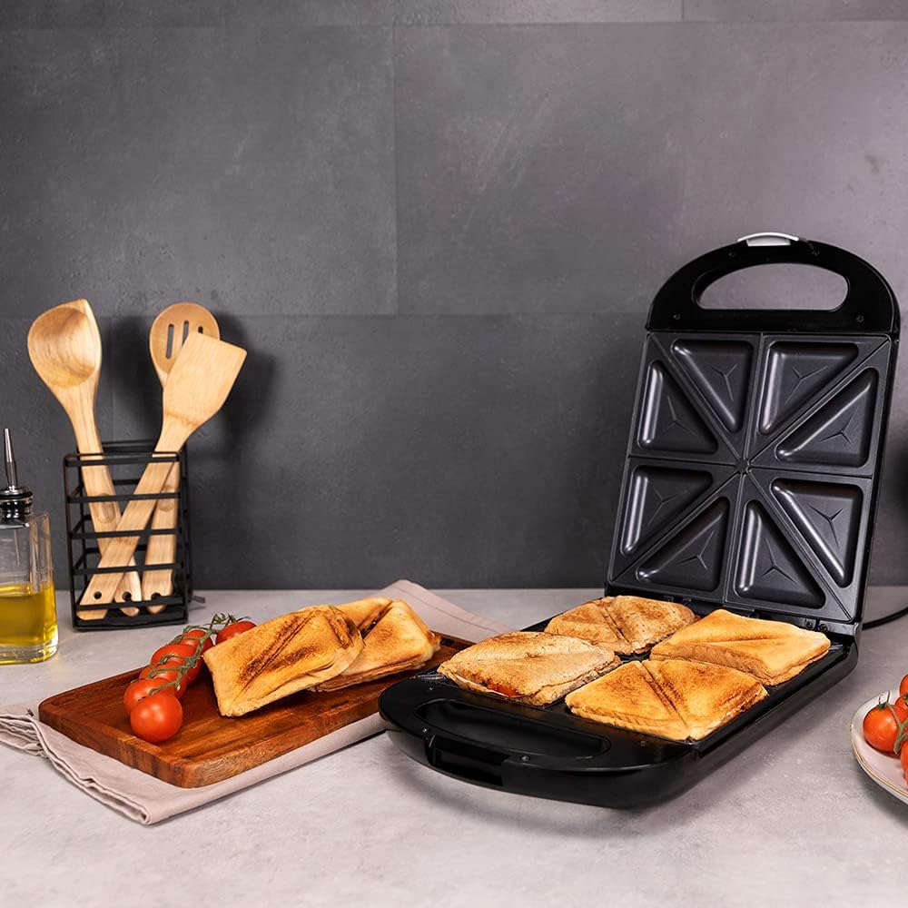 Cecotec - Rock’nToast Family - 4 sandwichs, 1500W, inox, antiadhésif