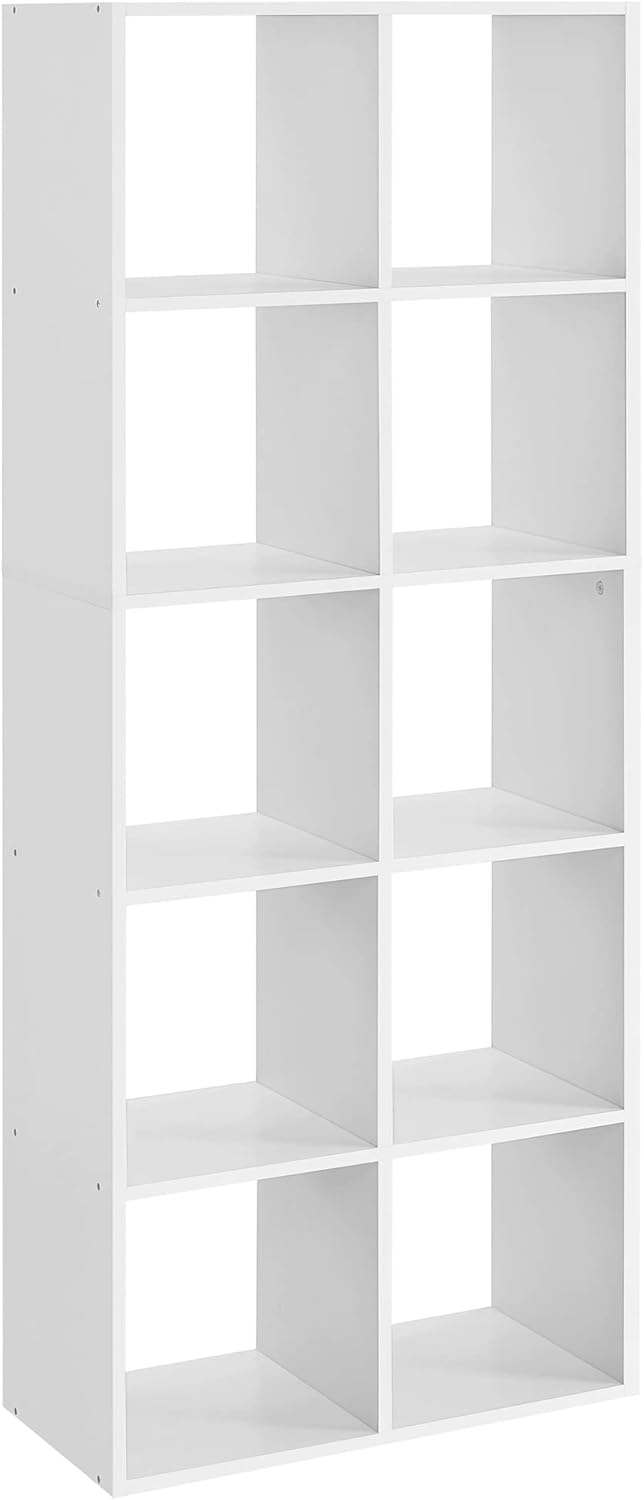 VASAGLE - bibliothèque cube scandinave - 10 cases, blanc, rangement LBC168T14