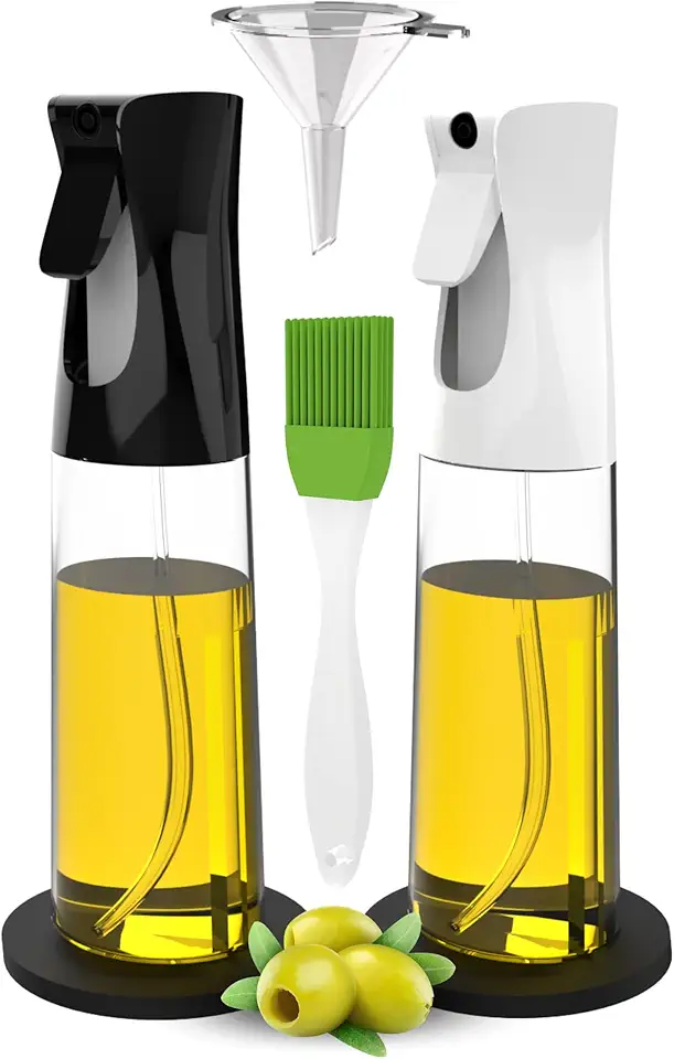 Lot de vaporisateurs d'huile cuisine - 2x300ml, accessoires inclus
