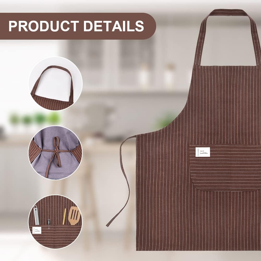 Vicloon - tabliers réglables 2 pièces - étanches, 2 poches, cuisine, café