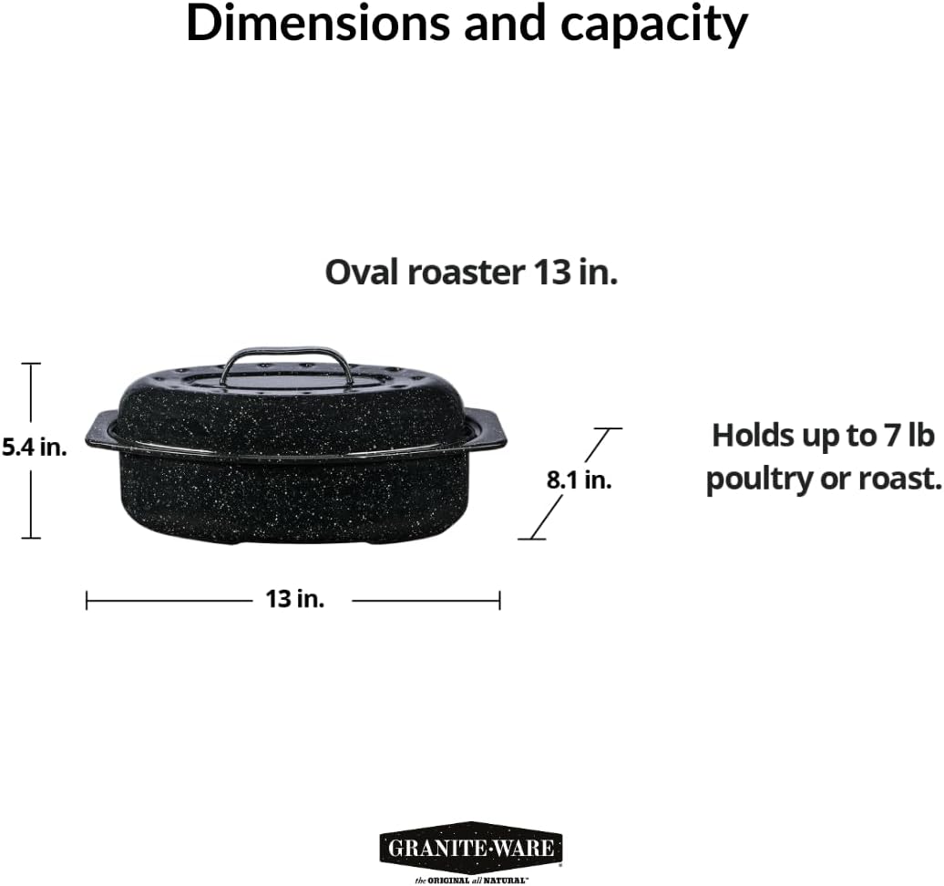 Granite Ware - Roaster 6106 - 33x20x11 cm - Acier carbone noir
