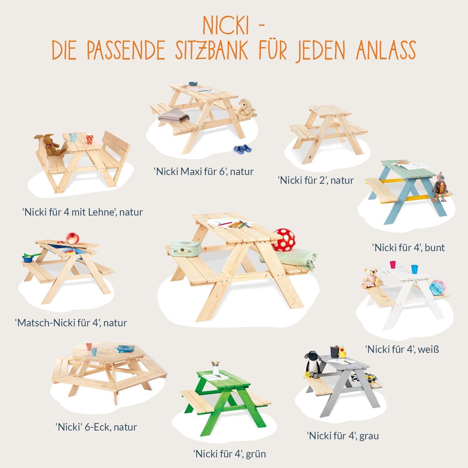 Pinolino - Nicki - table et chaises enfants bois - compact, solide - 201016