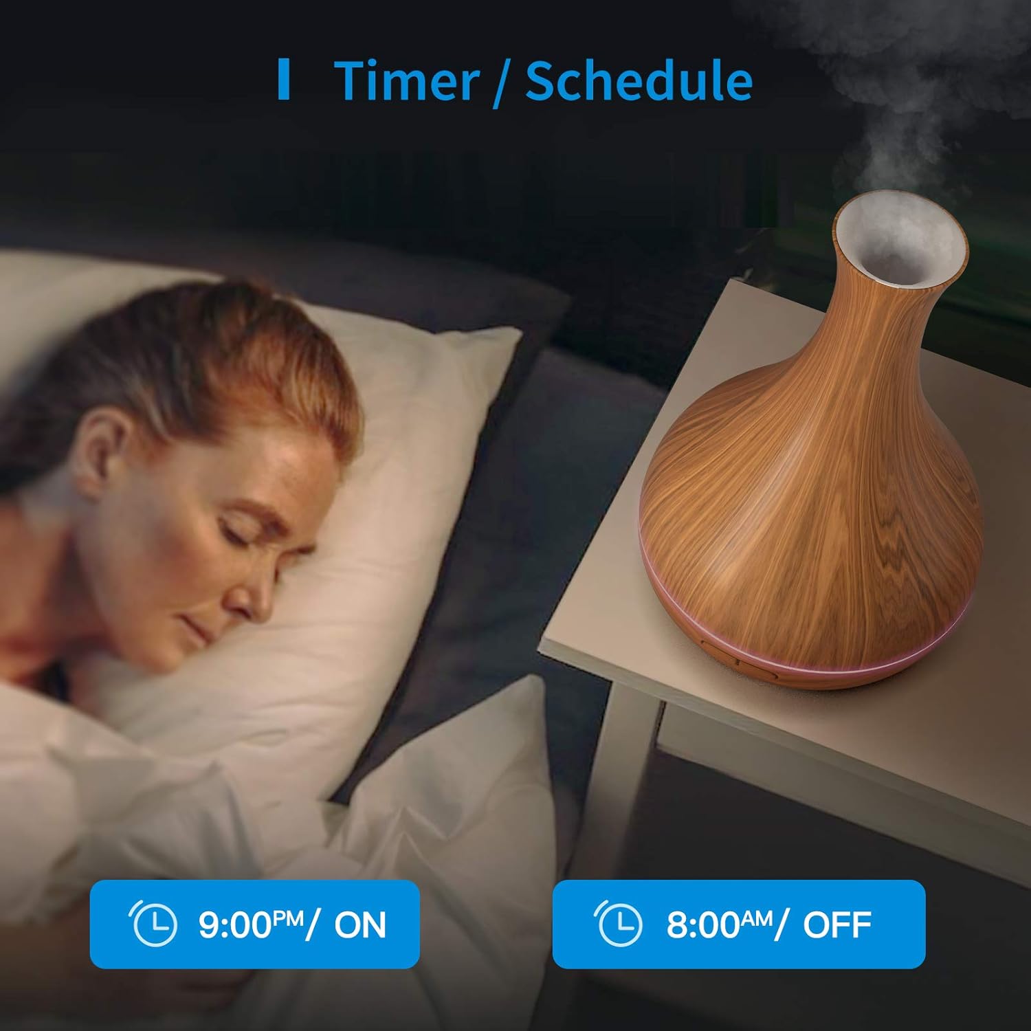 Diffuseur d'huiles essentielles WiFi - lumière LED RGB - contrôle vocal et à distance