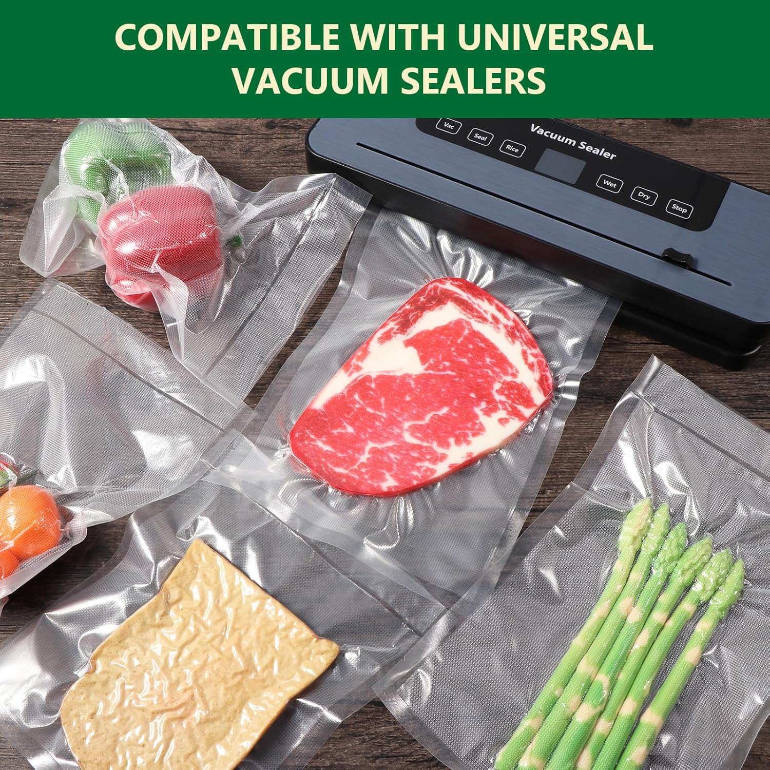 Vinabo - Sacs sous vide gaufrés - 20x30 cm - 100 sachets alimentaires