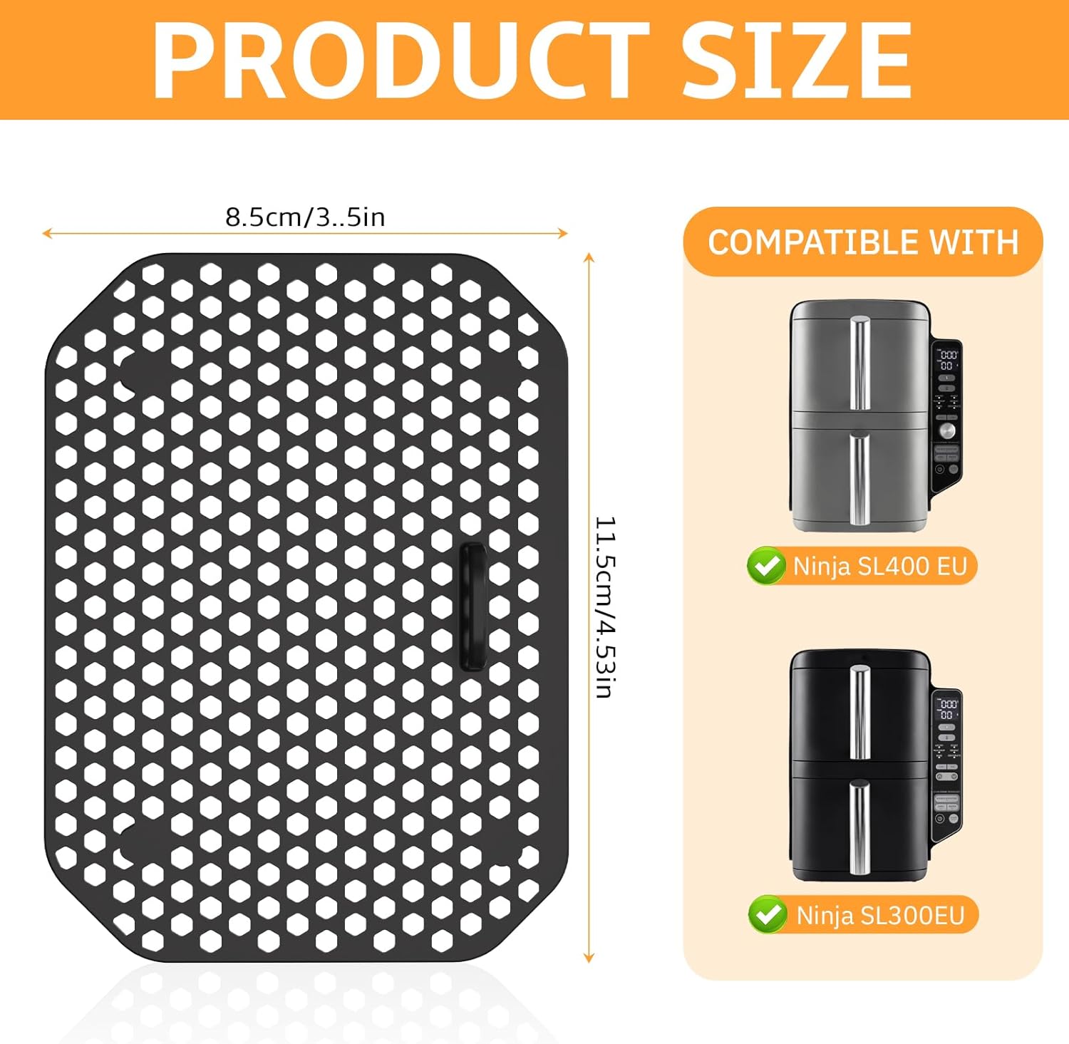 Grille anti-projection pour air fryer – silicone réutilisable, accessoires compatibles XL, SL400EU & SL300EU