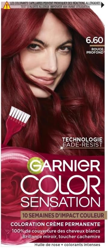Garnier - Color Sensation - crème permanente - rouge profond, couvre 100% des cheveux blancs