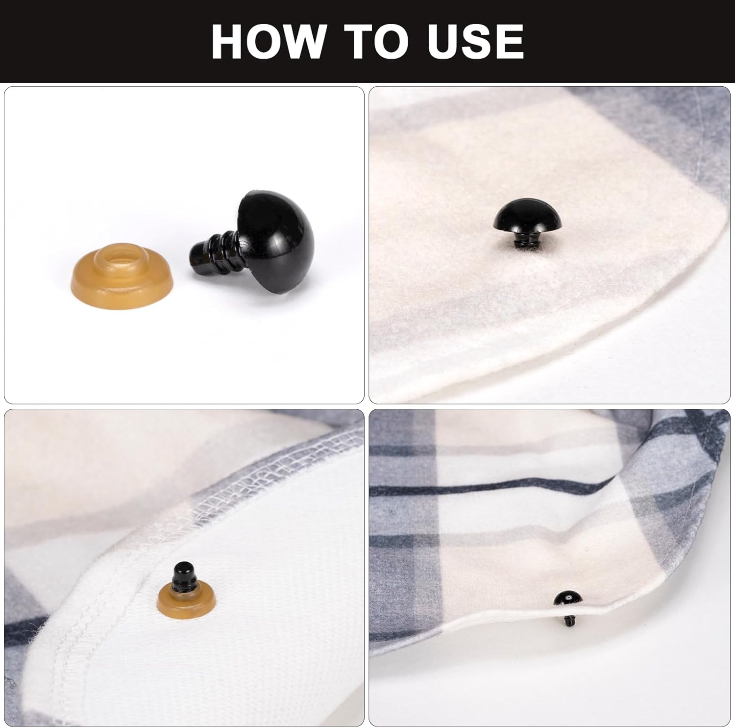 Carehabi - Lot de 752 yeux et nez sécurité - 6 à 14mm - amigurumi peluches