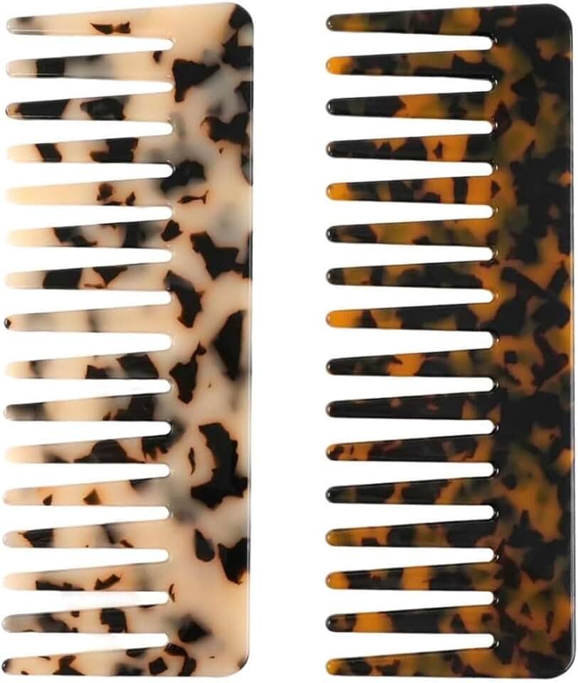 Peignes démêlants - lot de 2 - acétate, dents larges, cheveux épais