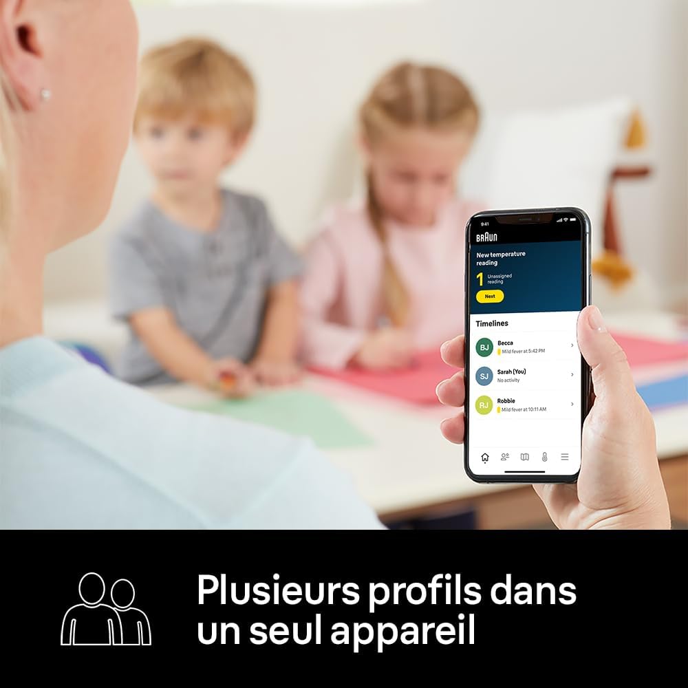 Braun - ThermoScan 7+ - thermomètre auriculaire - Age Precision, affichage code couleur, Bluetooth