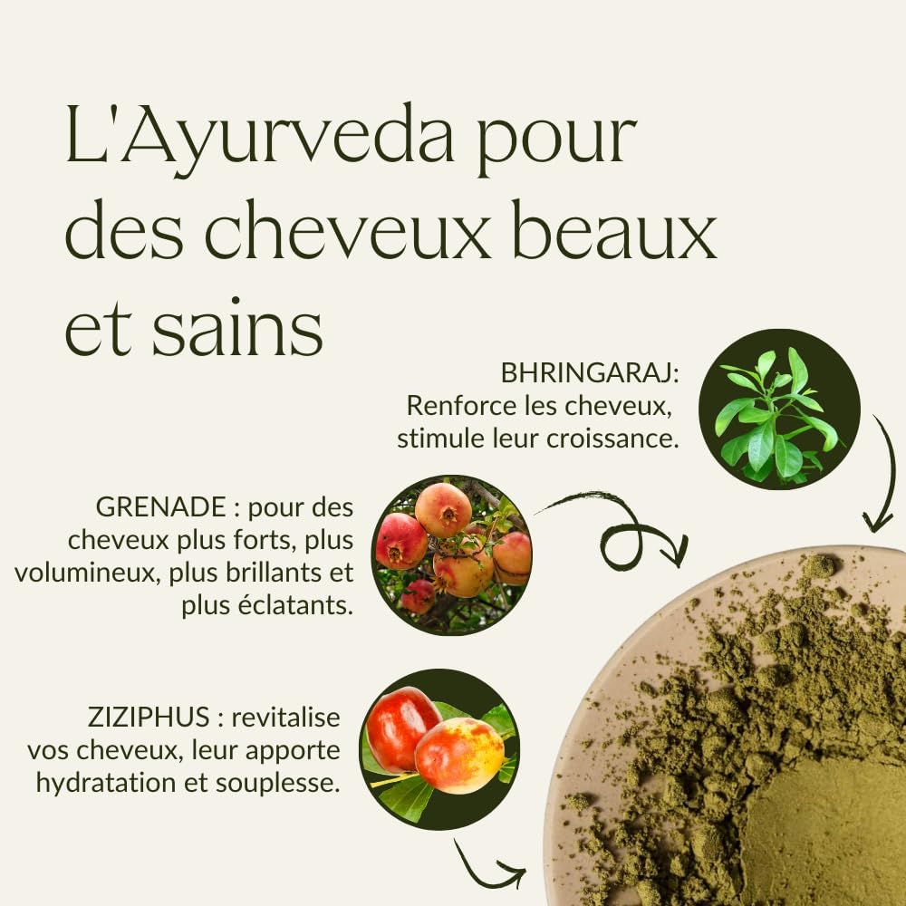 khadi - coloration végétale châtain doré - 100g - reflets ambrés naturels