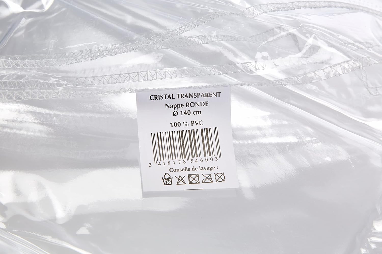 Soleil d'Ocre - Cristal Nappe Ronde - 140 cm - PVC transparent 100 microns