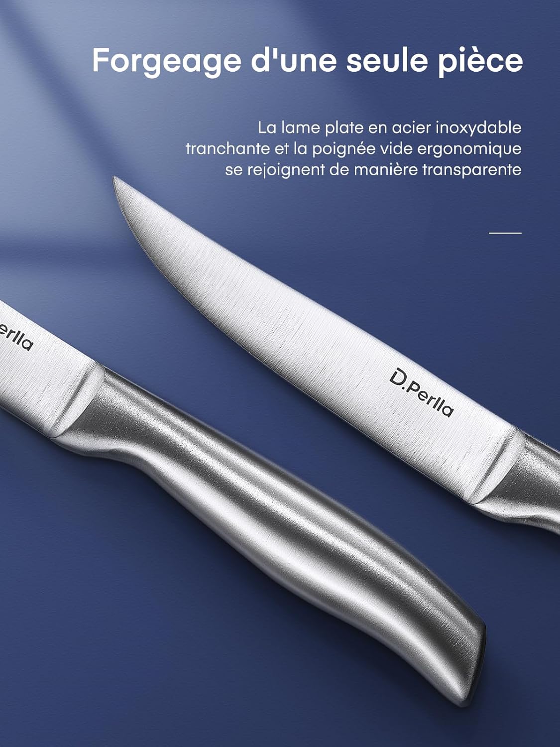 D.Perlla - couteaux à steak lame droite, 23.1 cm, extra tranchants
