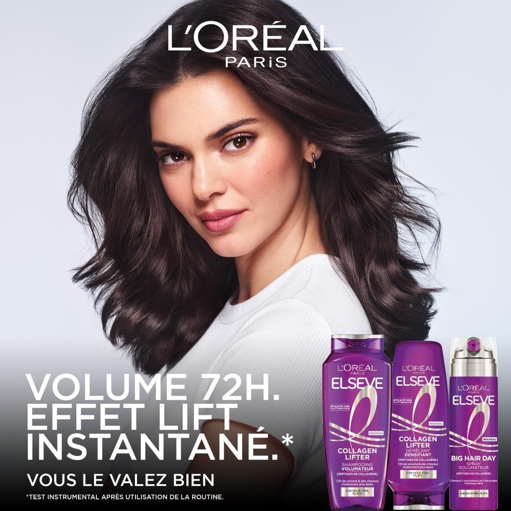 L'Oréal Paris - Elseve Collagen Lifter - soins cheveux fins - volume 72H, peptides collagène
