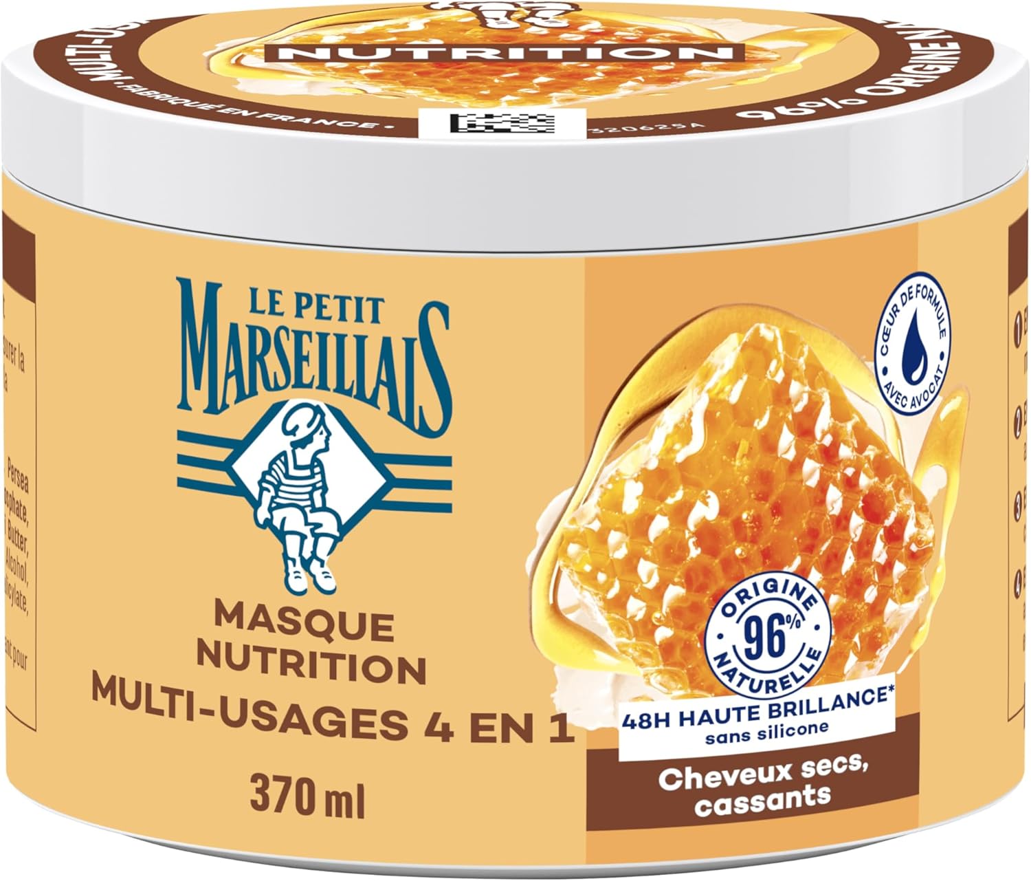 Le Petit Marseillais - masque 4 en 1 370ml - nutrition miel & karité bio