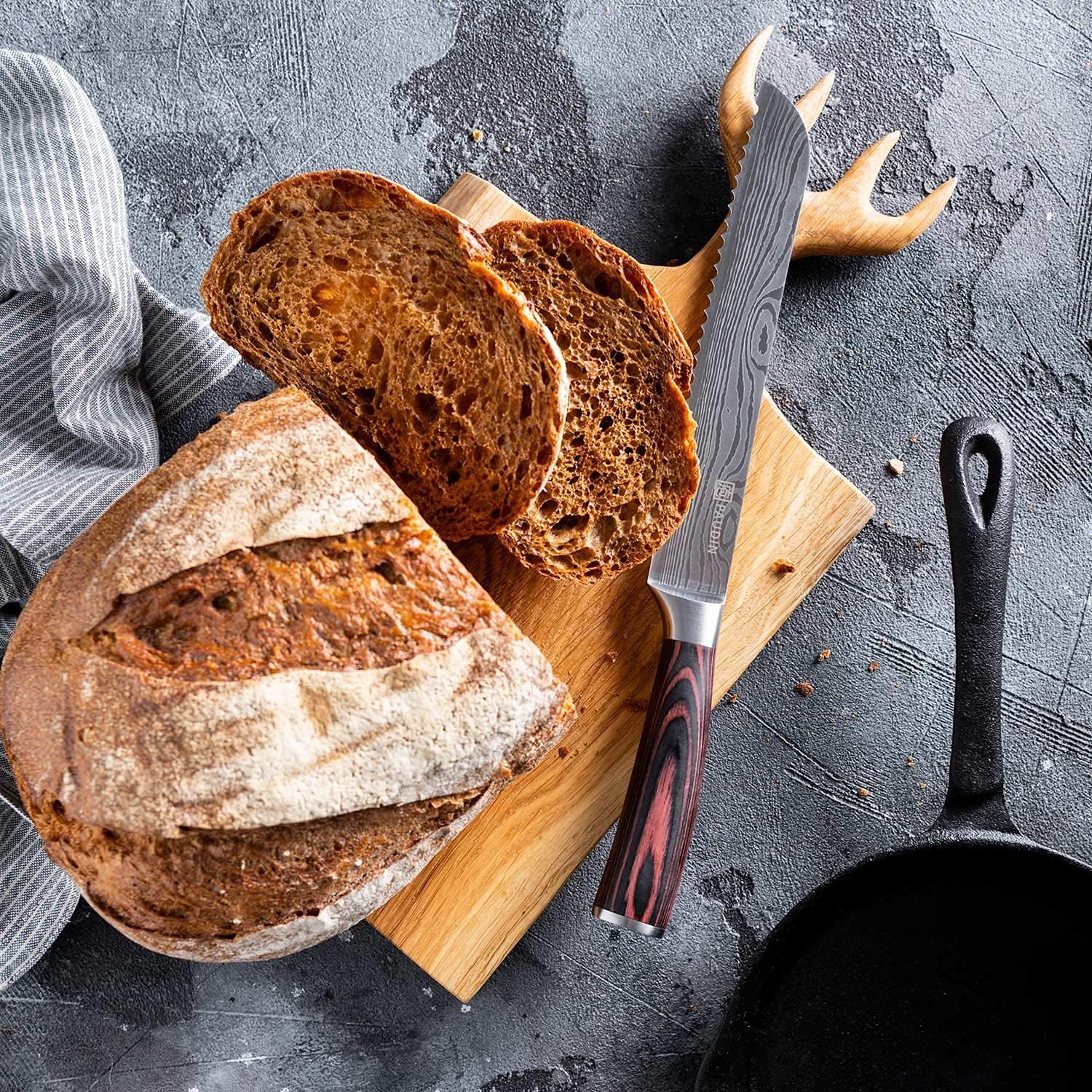 PAUDIN - Couteau à Pain Série Pro - 8 pouces - lame dentelée inox haut carbone