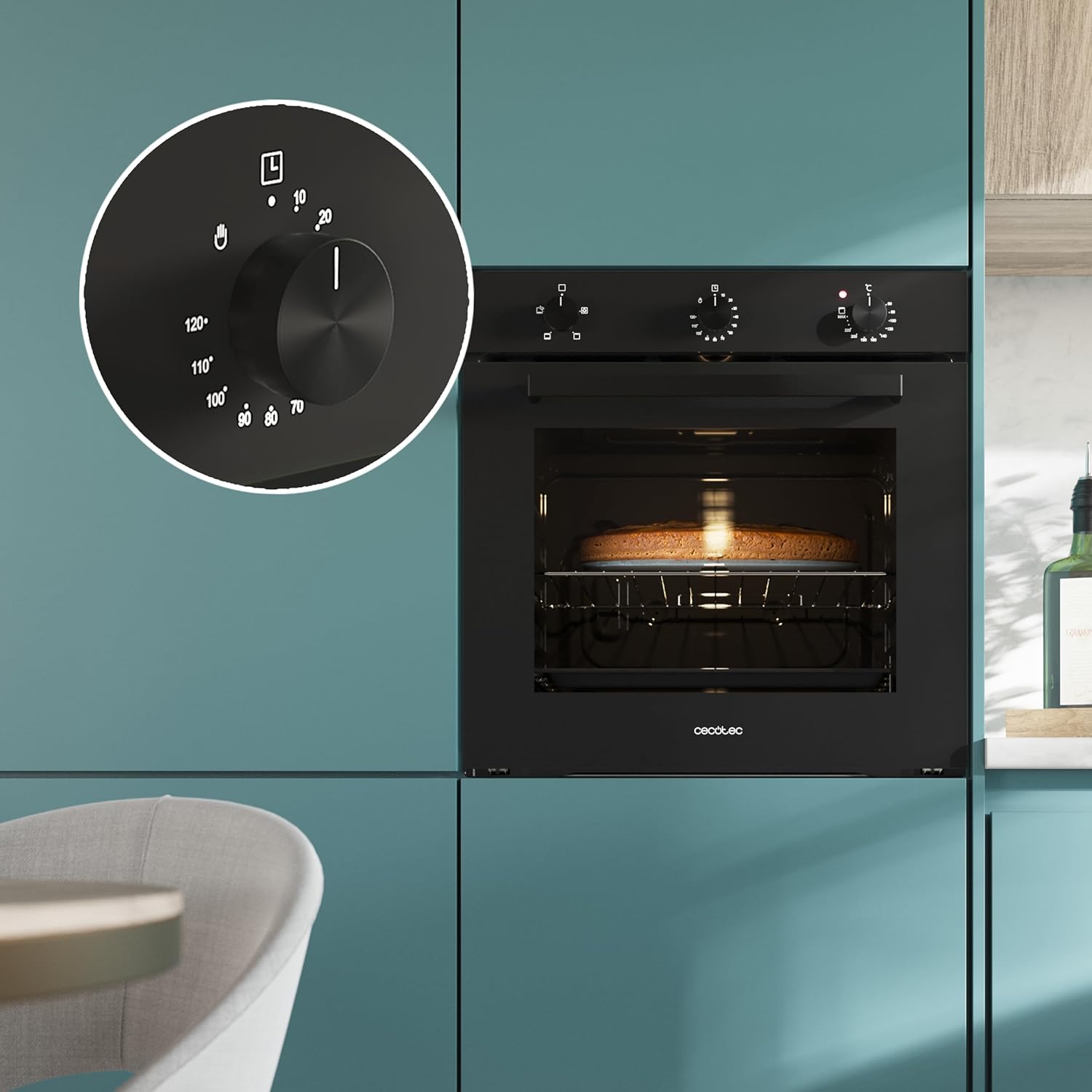 Cecotec - Bolero Hexa Glass Black - 77L, 2800W, vapeur, minuterie, C136000