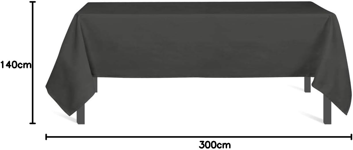 Soleil d'Ocre - Alix nappe rectangle 140x300 cm, polyester anti-taches, anthracite