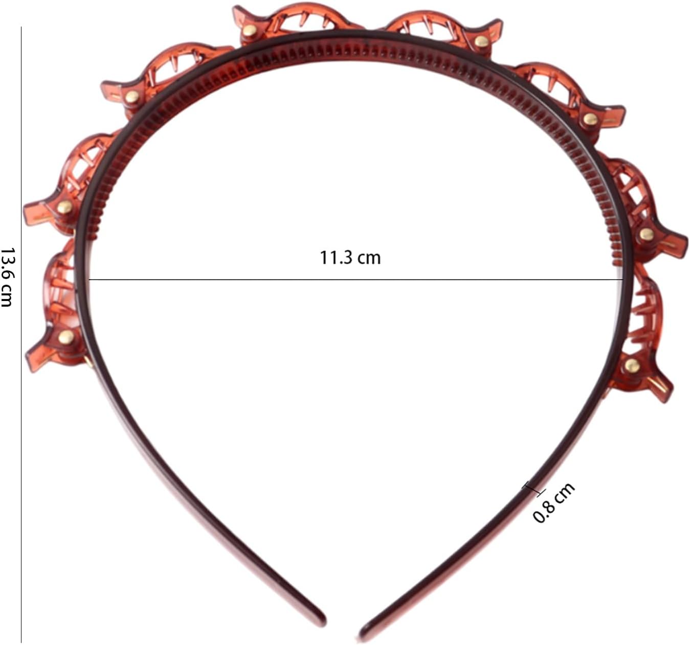 Serre-tête tressé - lot de 2, pinces intégrées, coiffure double bangs