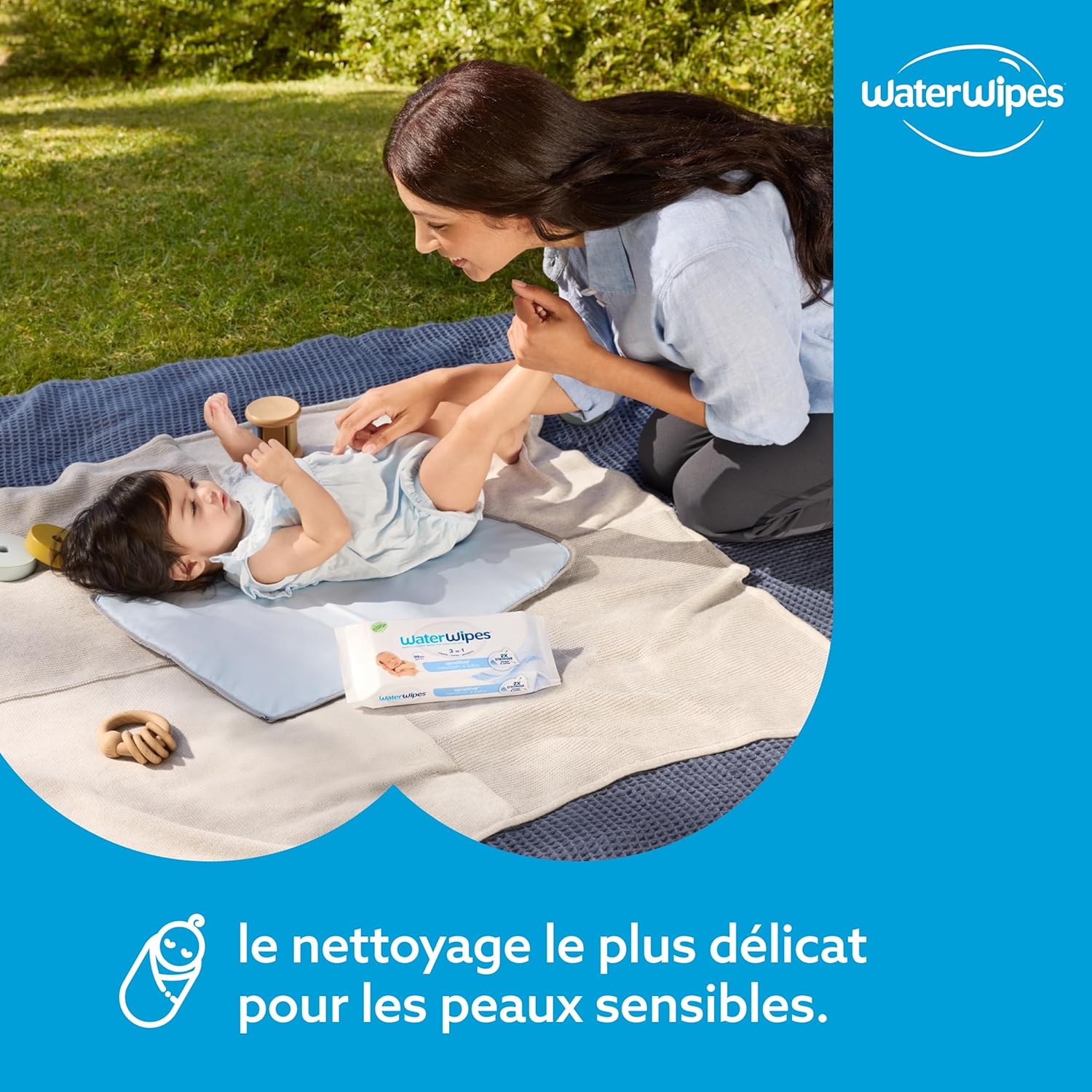 WaterWipes - Sensitive+ Lingettes 240u - 99,9% eau, non parfumées