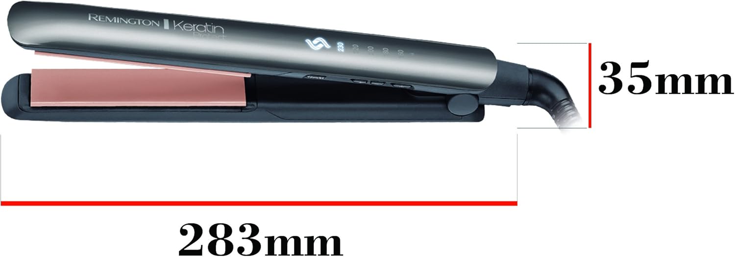 Remington - Lisseur Keratin Protect - céramique, capteur intelligent, écran LCD, soin kératine & huile d'amande - S8598