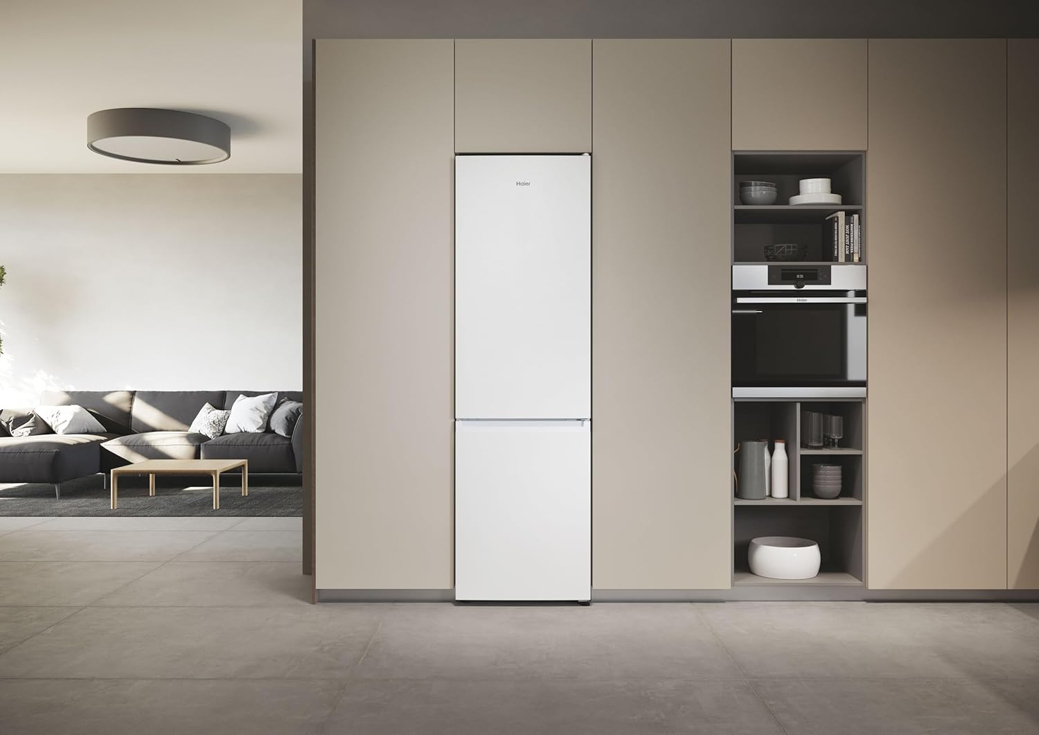 Haier - Combiné HDW série - 205x67x60cm - No Frost, 409L, blanc - HDW1620DNPW