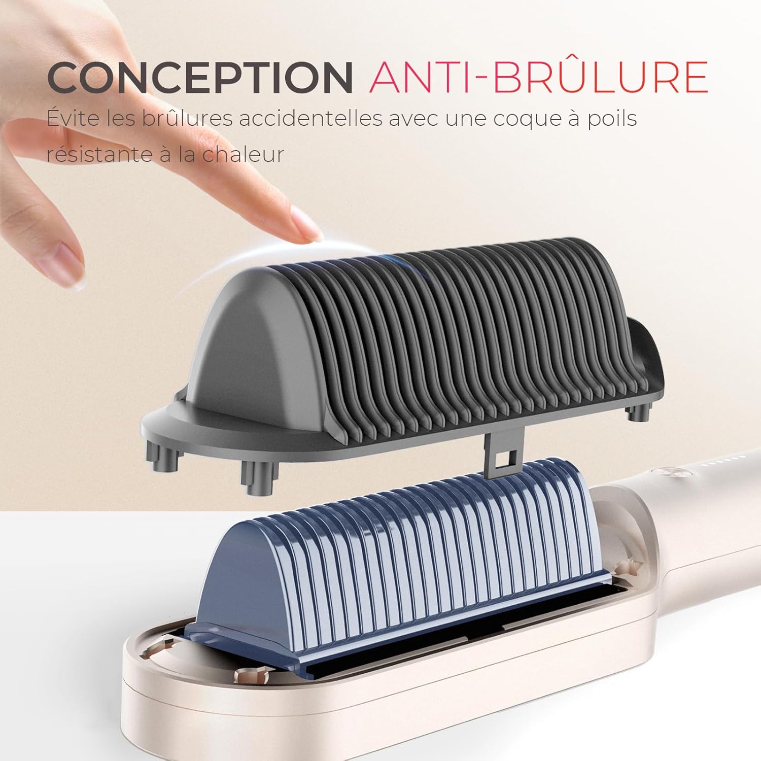 TYMO - Ring - Brosse lissante, 5 températures, anti-brûlure, or