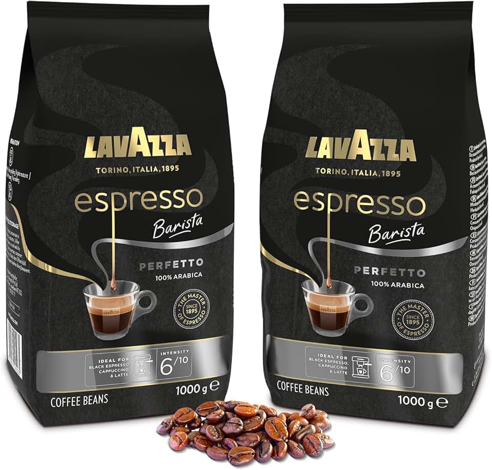 Lavazza - Espresso Barista Perfetto - 2x1kg café grain 100% arabica, intensité 6