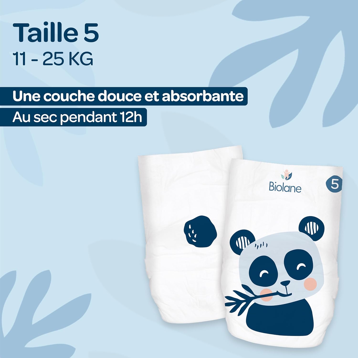 Biolane - couches taille 5 (11-25 kg) - ultra absorbantes, 12h sec, pack 120