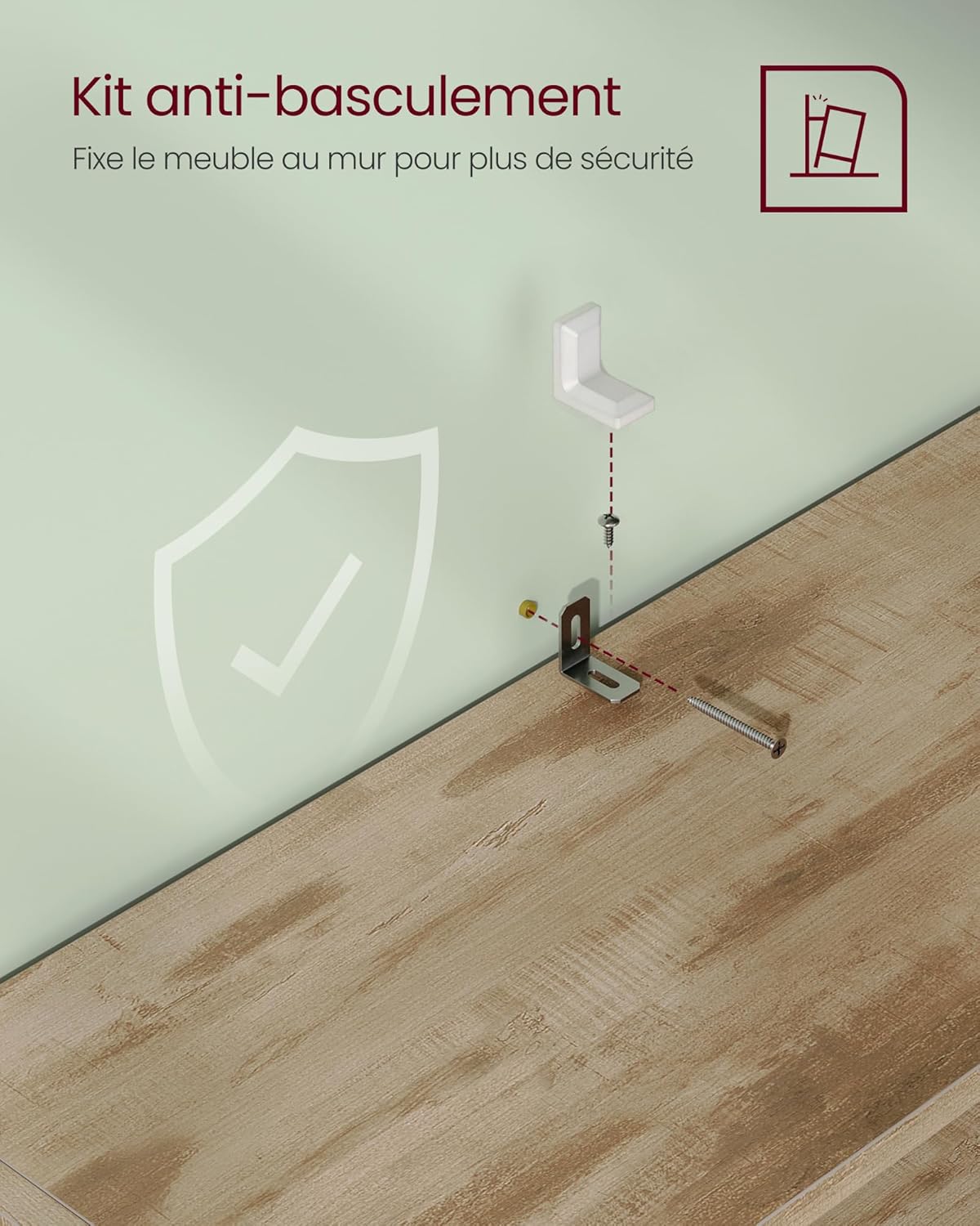 VASAGLE - étagère 5 niveaux - 24x60x134,2 cm - rangement ouvert - LBC165T50