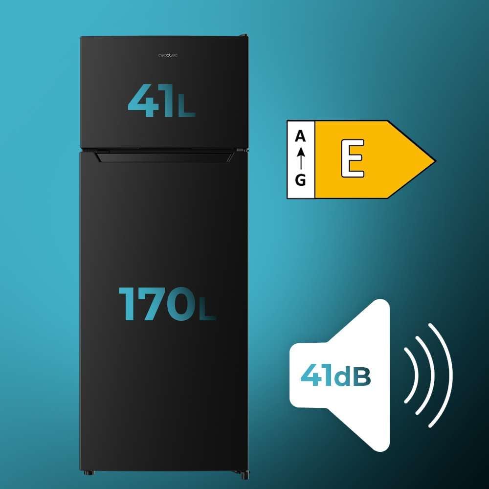 Cecotec - Bolero CoolMarket - 211L - froid auto, classe E, portes réversibles, LED, congélation rapide