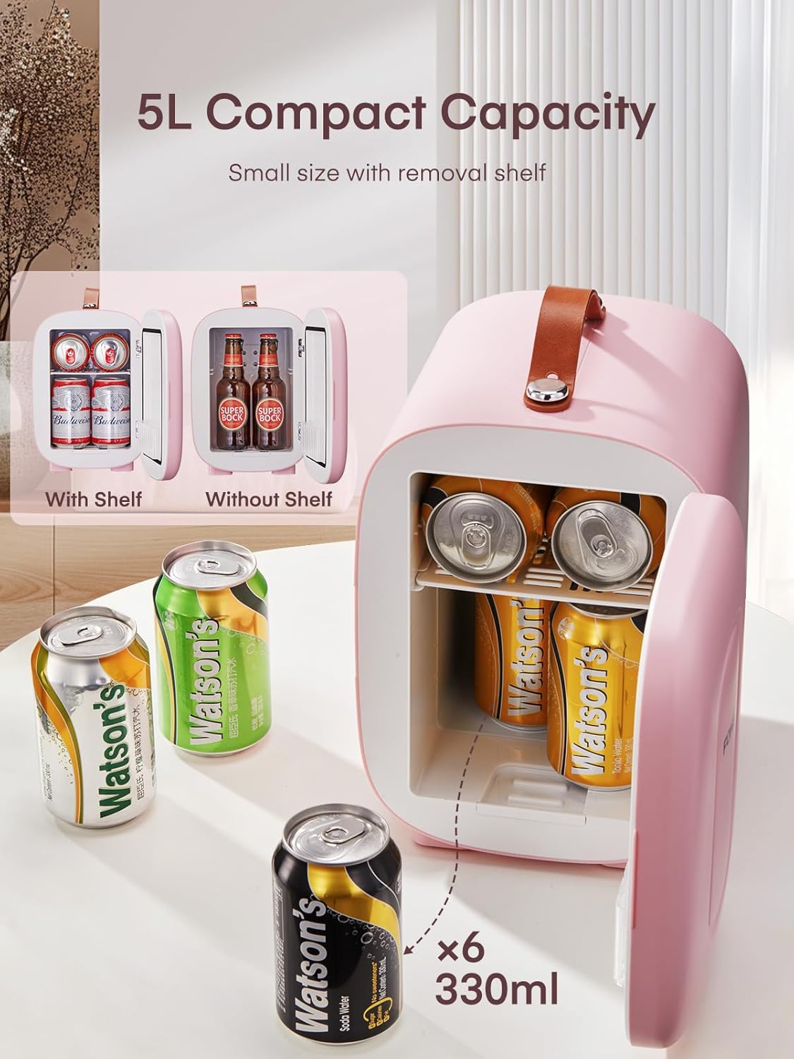 FOHERE - Mini Frigo 5L - compact, silencieux, portable - idéal chambre